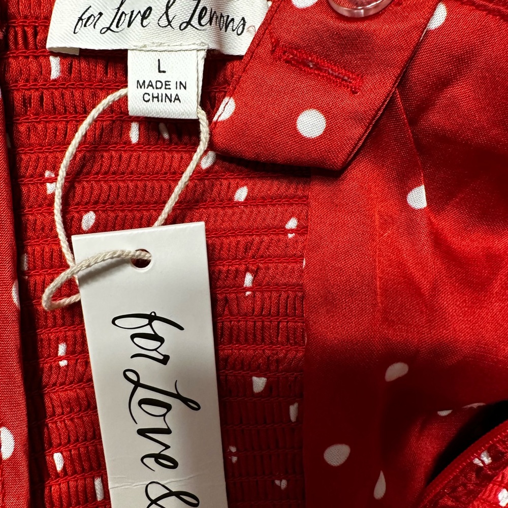 For Love And Lemons Red Ruched Sweetheart Mini Dress - Picture 14 of 15